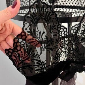 Victoria's Secret Angels Black Mesh Babydoll with Velvet Bow Sheer Size Medium